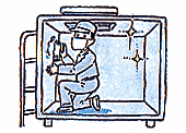 受水そうのそうじのイラスト