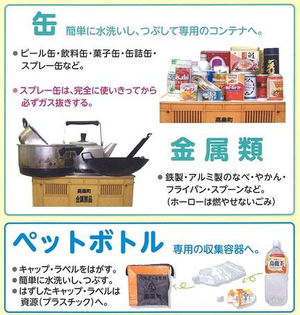缶・金属類・ペットボトルの出し方、分け方の画像