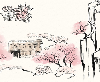 高畠石と高畠駅のイラスト