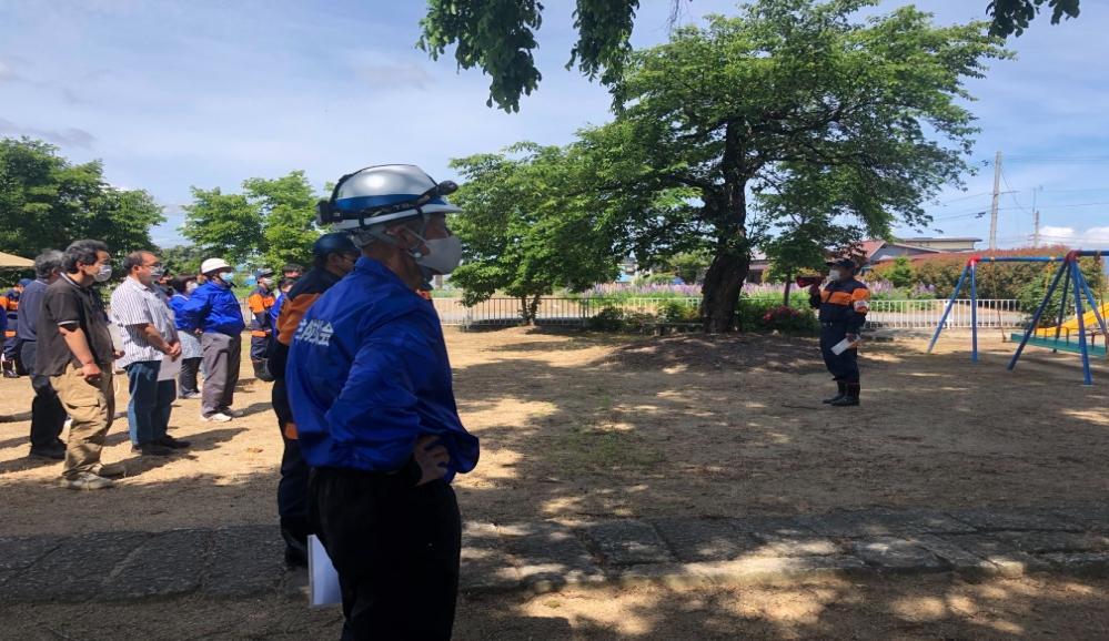 津久茂部落自主防災会と津久茂部落消防団による防災訓練01