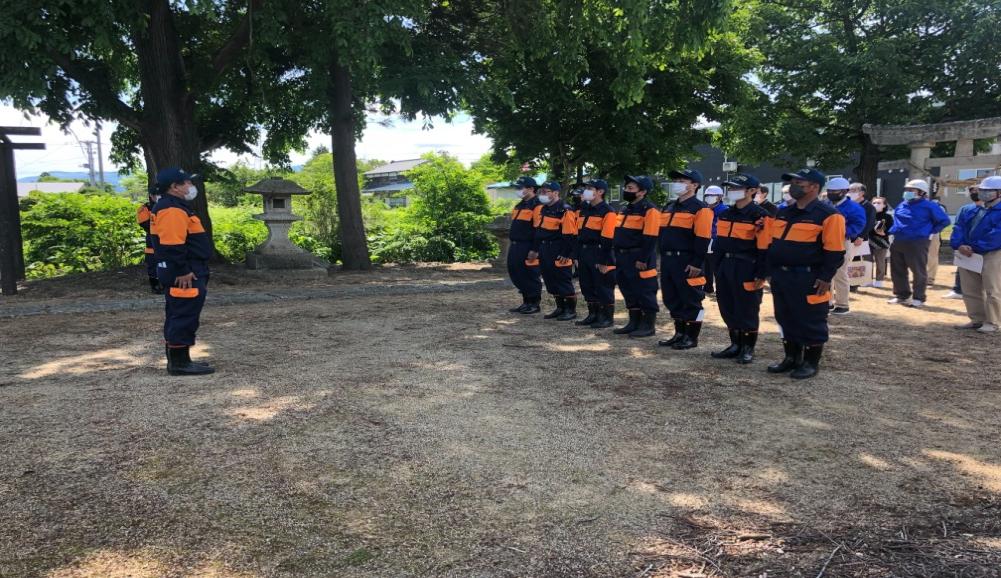 津久茂部落自主防災会と津久茂部落消防団による防災訓練02