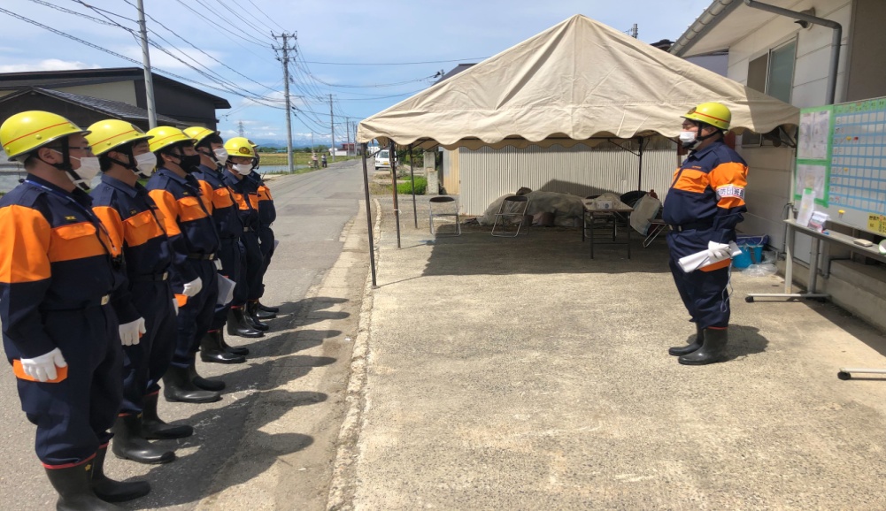 津久茂部落自主防災会と津久茂部落消防団による防災訓練04