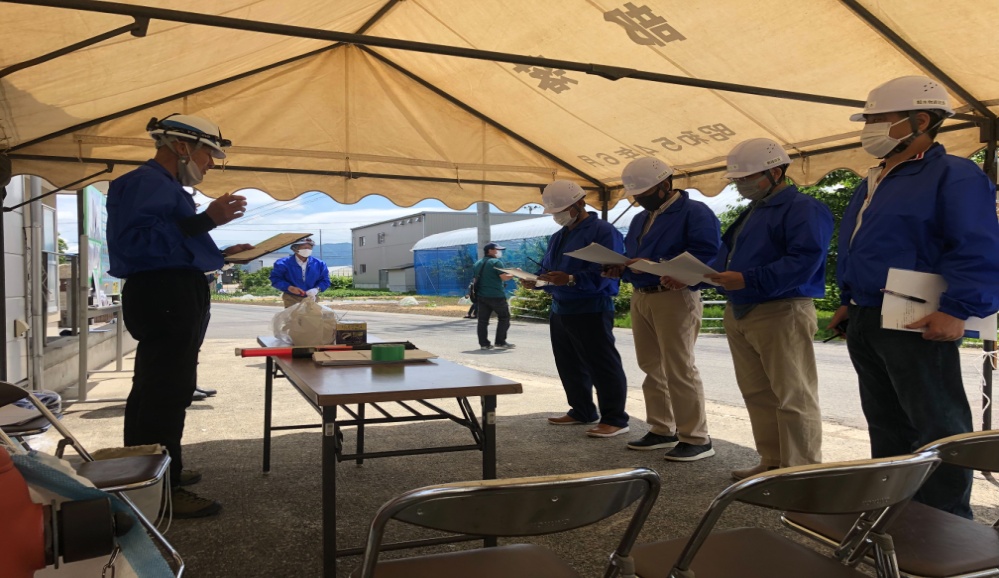 津久茂部落自主防災会と津久茂部落消防団による防災訓練05