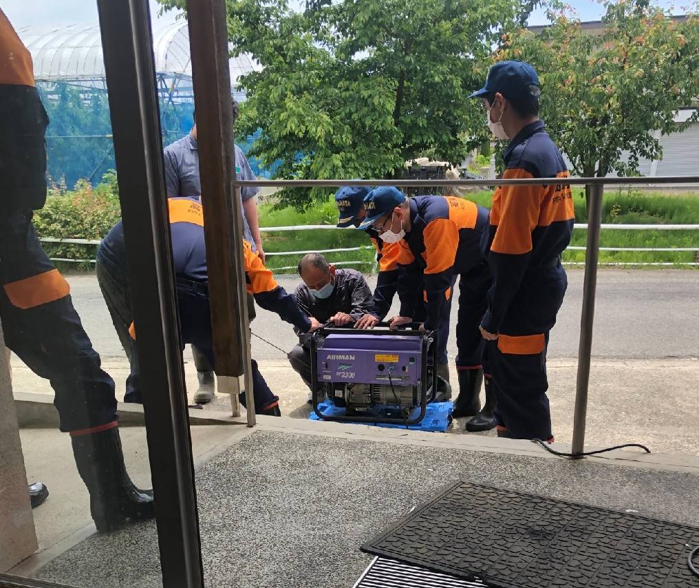 津久茂部落自主防災会と津久茂部落消防団による防災訓練07