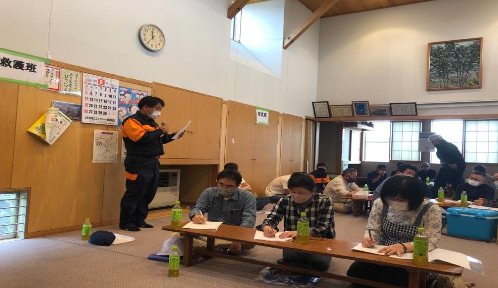 津久茂部落自主防災会と津久茂部落消防団による防災訓練09
