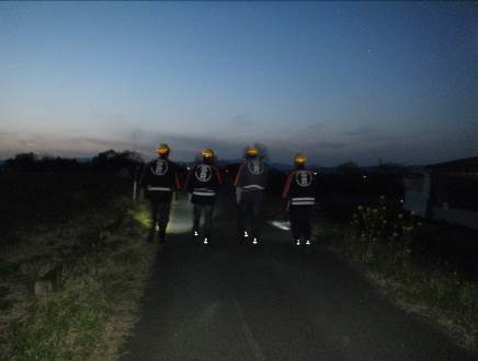 最上川河川敷警戒活動の写真