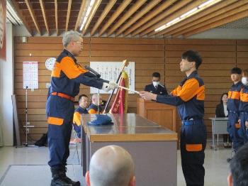 高畠町消防団新入団員辞令交付式1