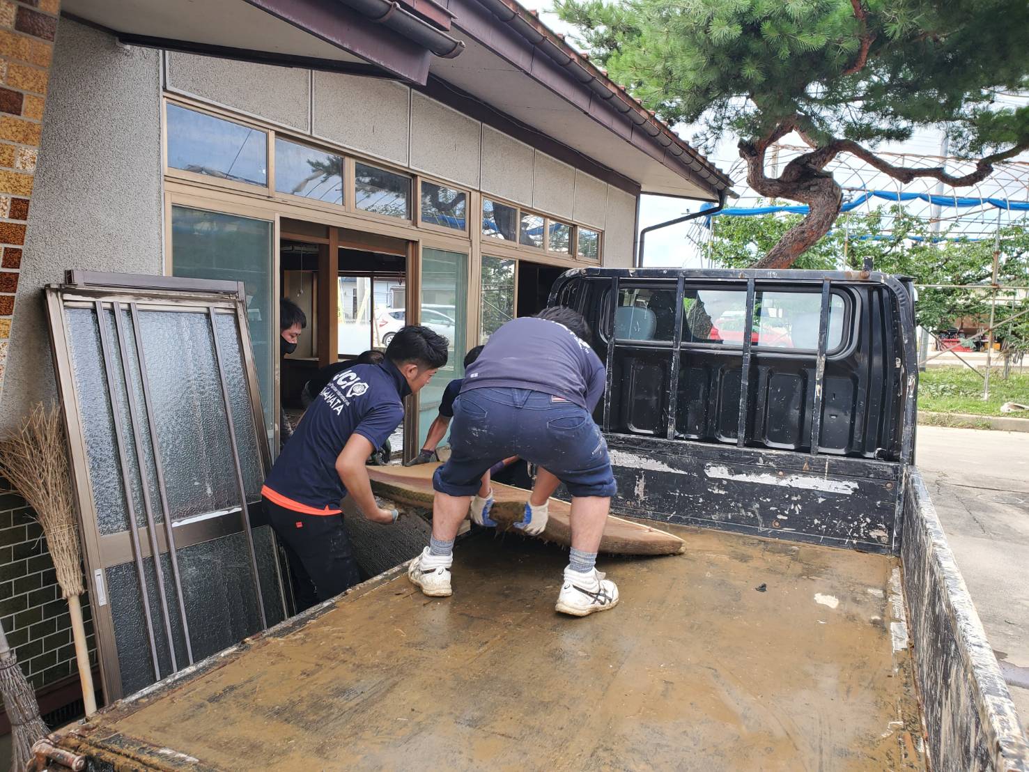 河北町での作業