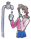 にごり水が出るのイラスト