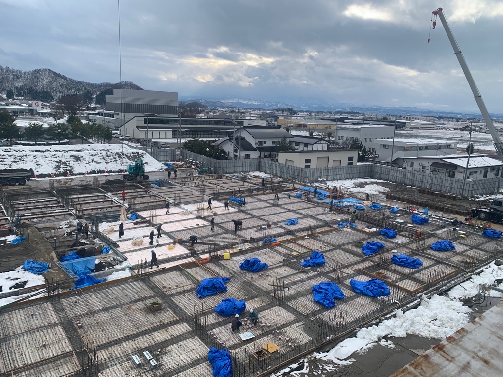 新庁舎1階床スラブ配筋