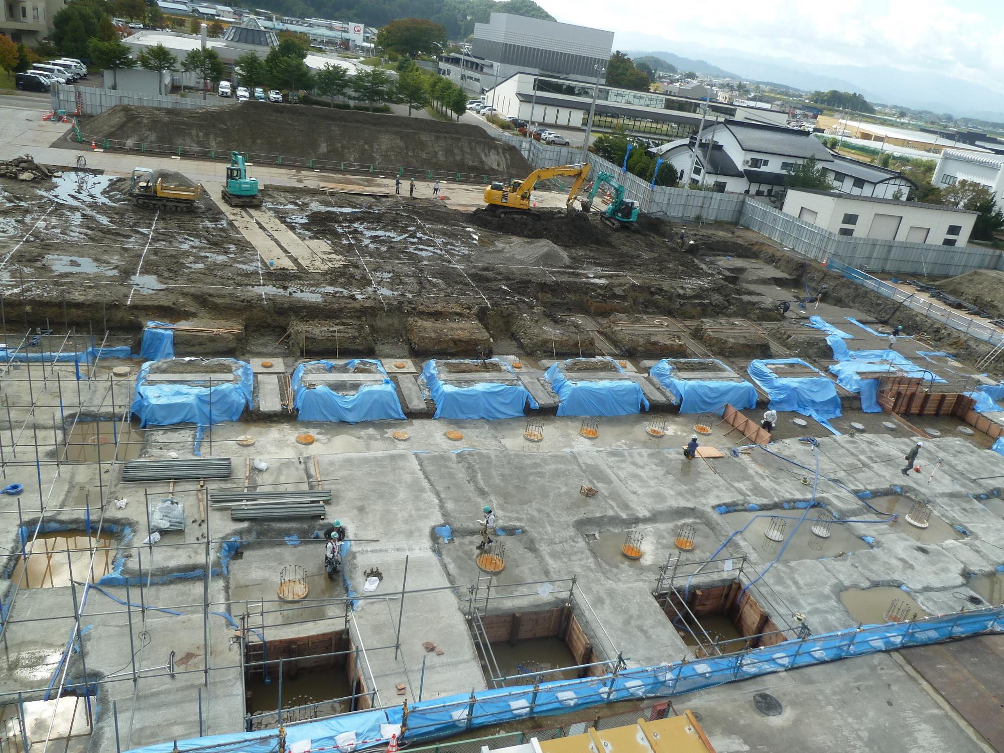 捨てコンクリート打設後の様子