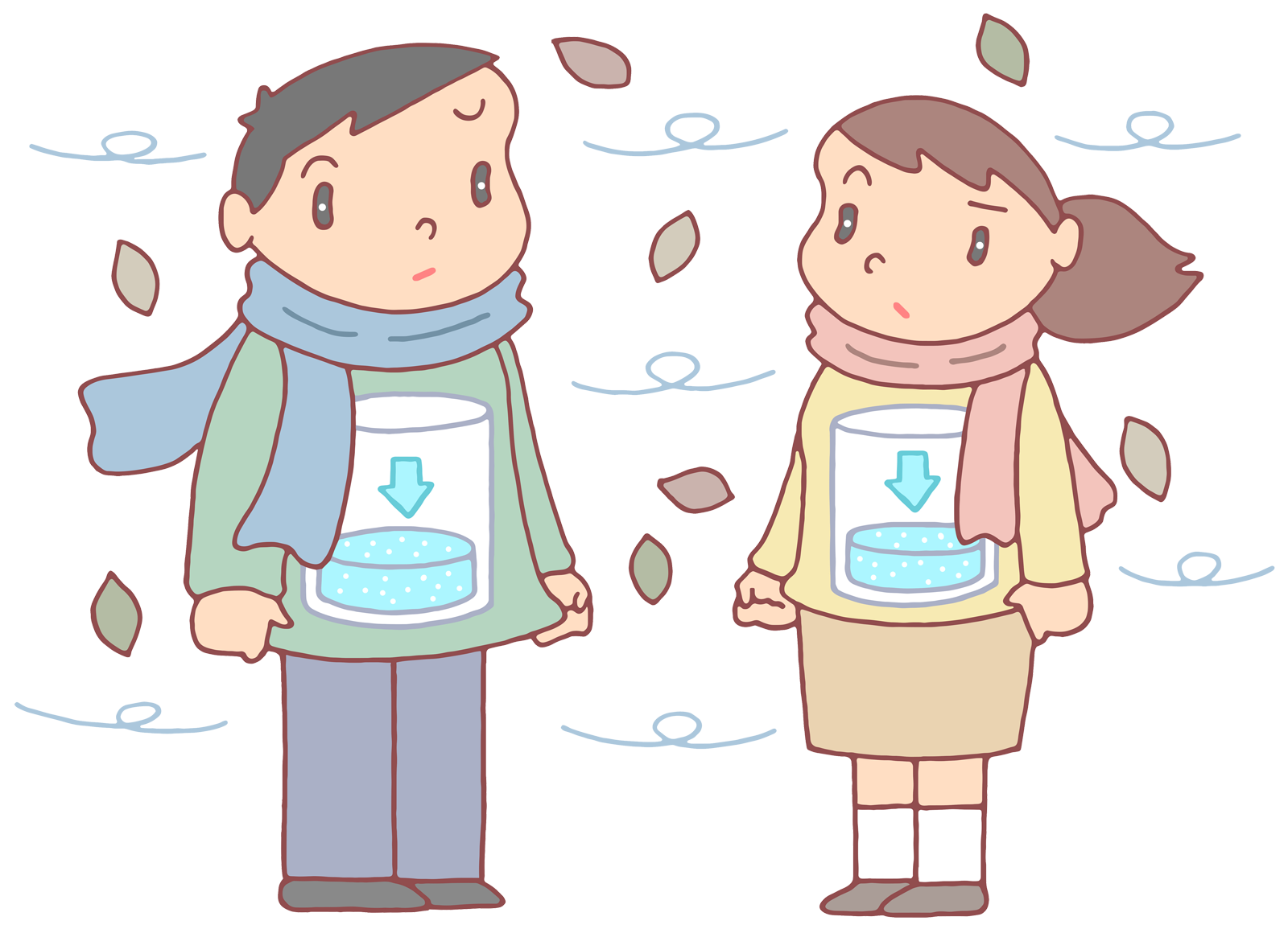 冬で体内の水分量が減っている画像